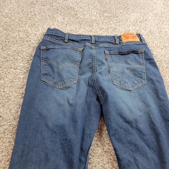 Levis 514 Jeans Mens 38x30 Blue Straight Denim Dark Wash - Picture 5 of 6